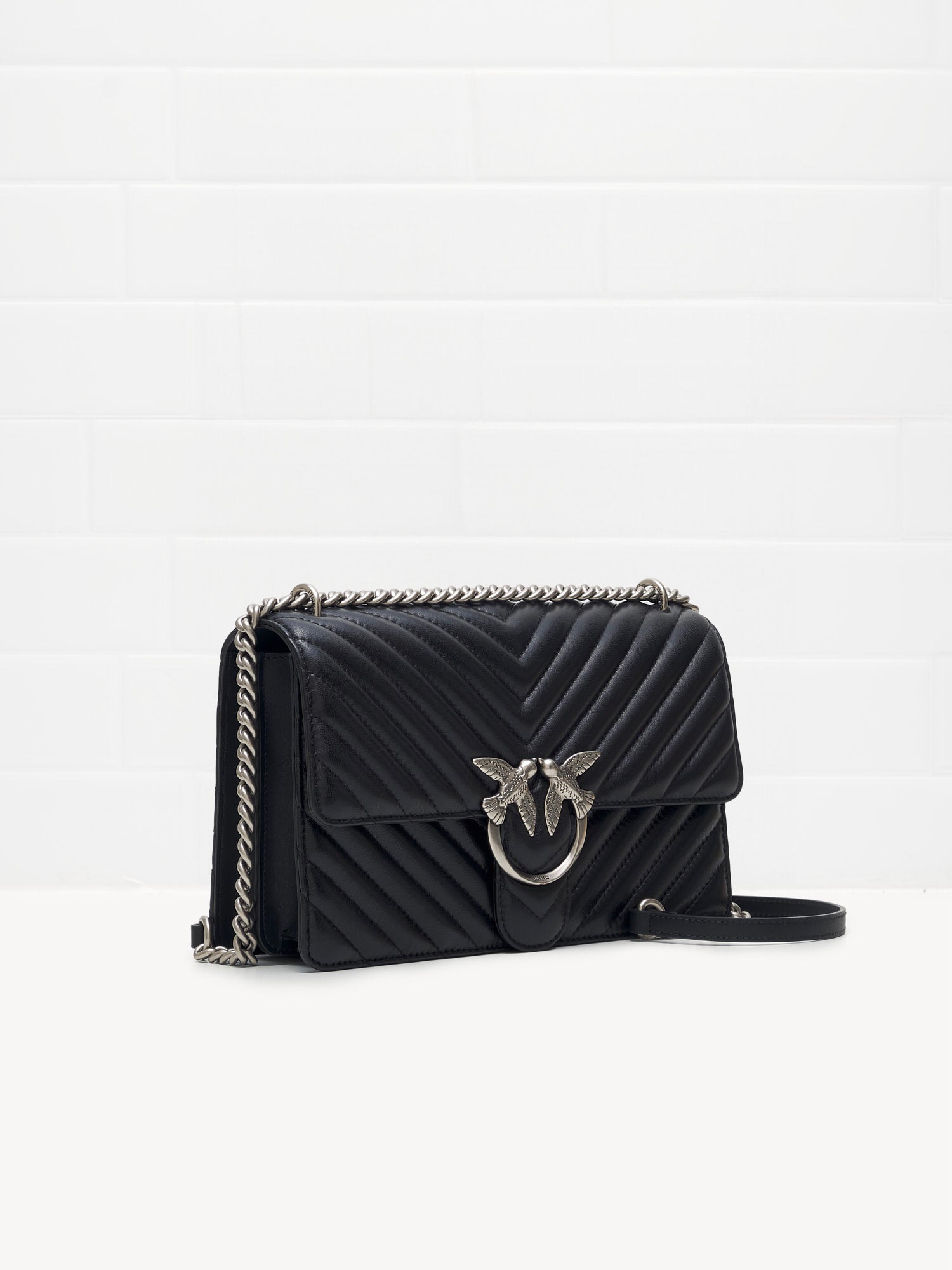 PINKO - Borsa a Tracolla Love One Classic black silver 