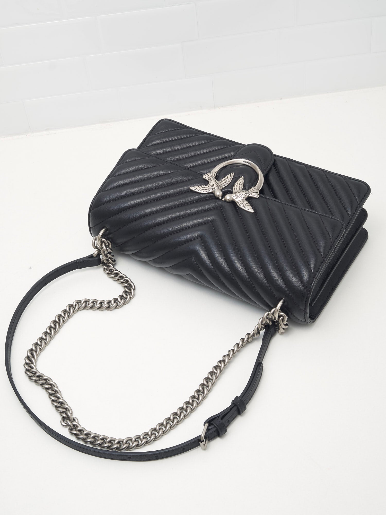 PINKO - Borsa a Tracolla Love One Classic black silver 