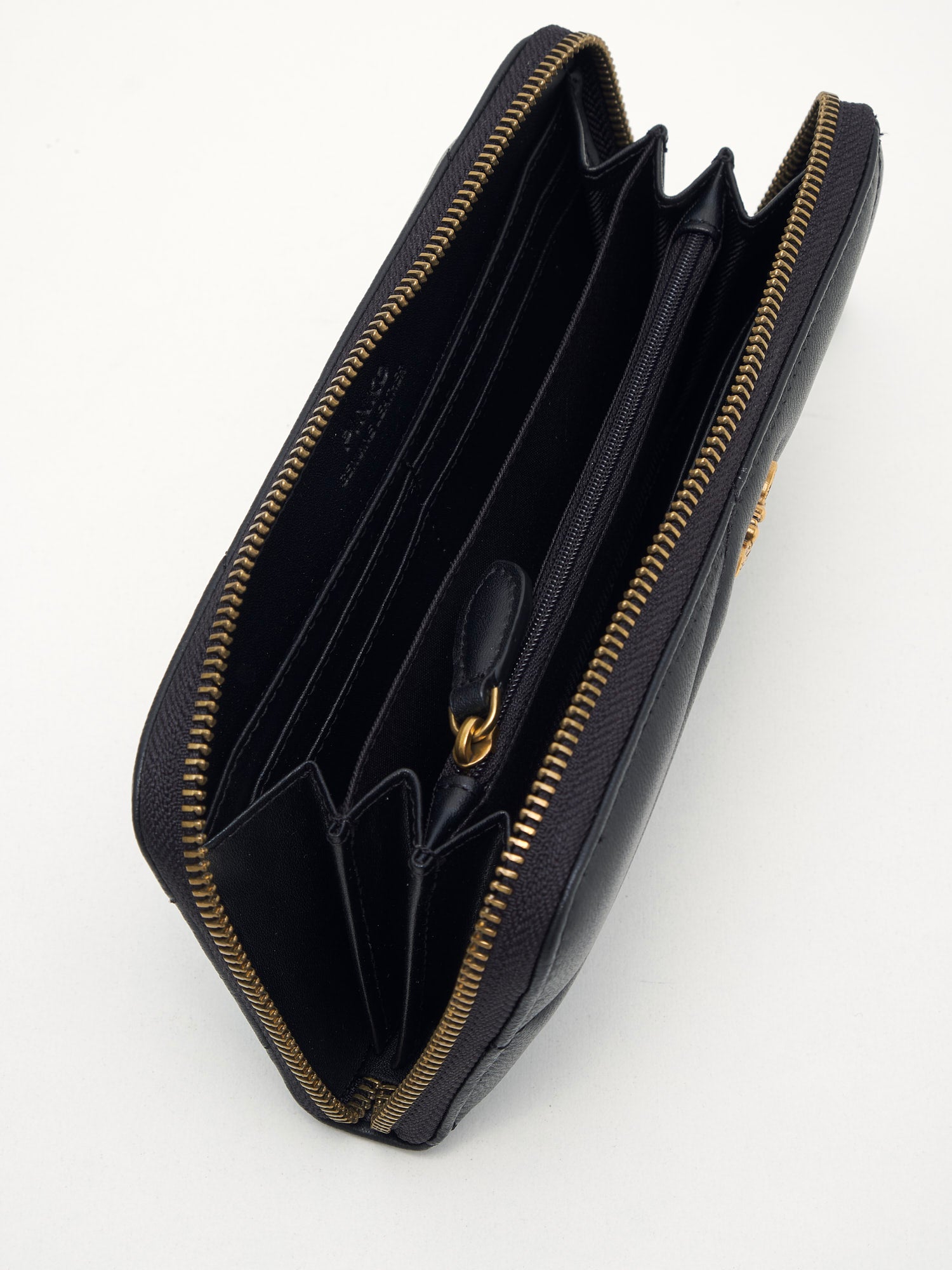 PINKO - Portafoglio Zip Around Maxi Quilt black gold 