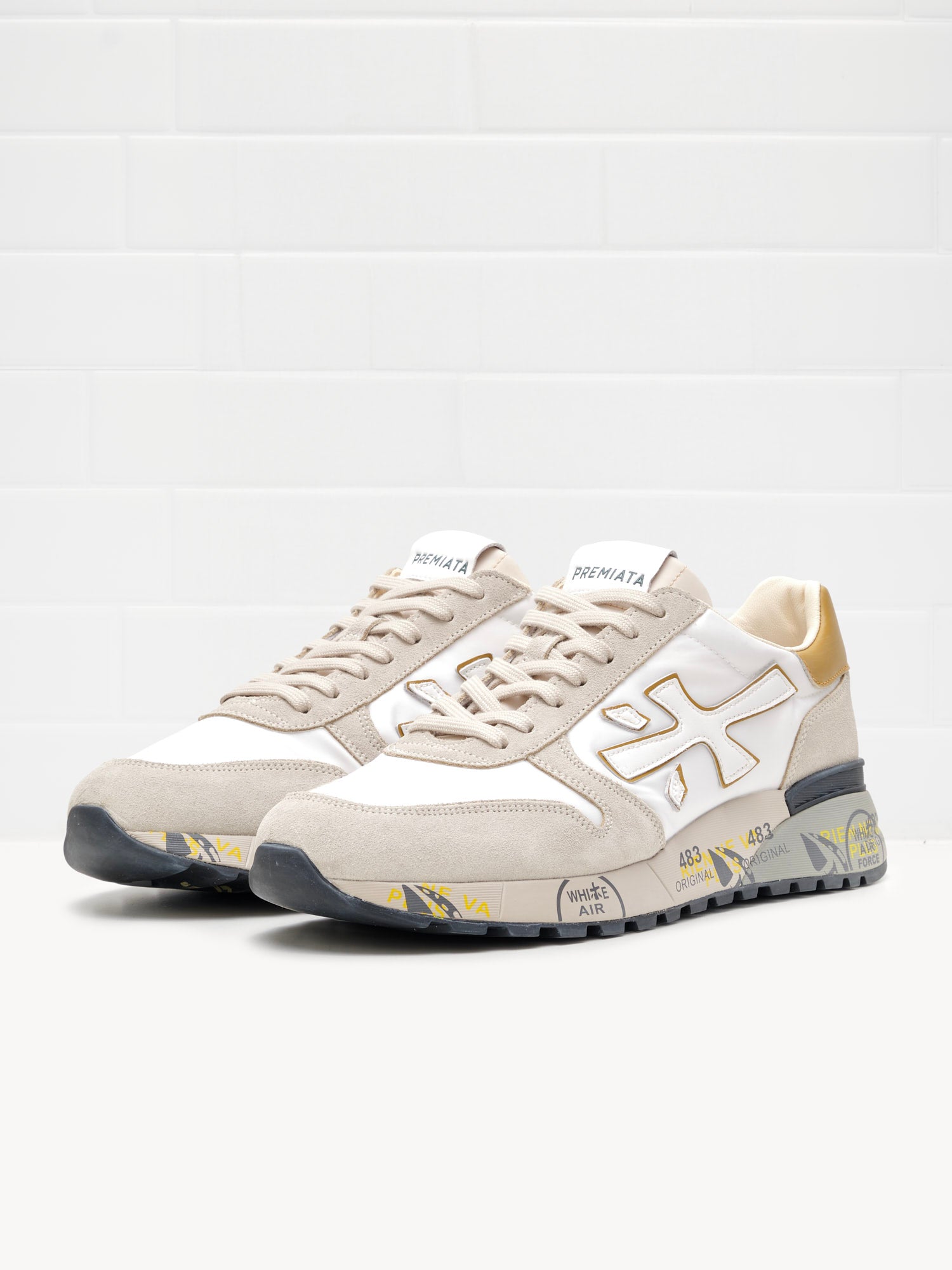 Premiata - Sneakers Mick white beige senape 