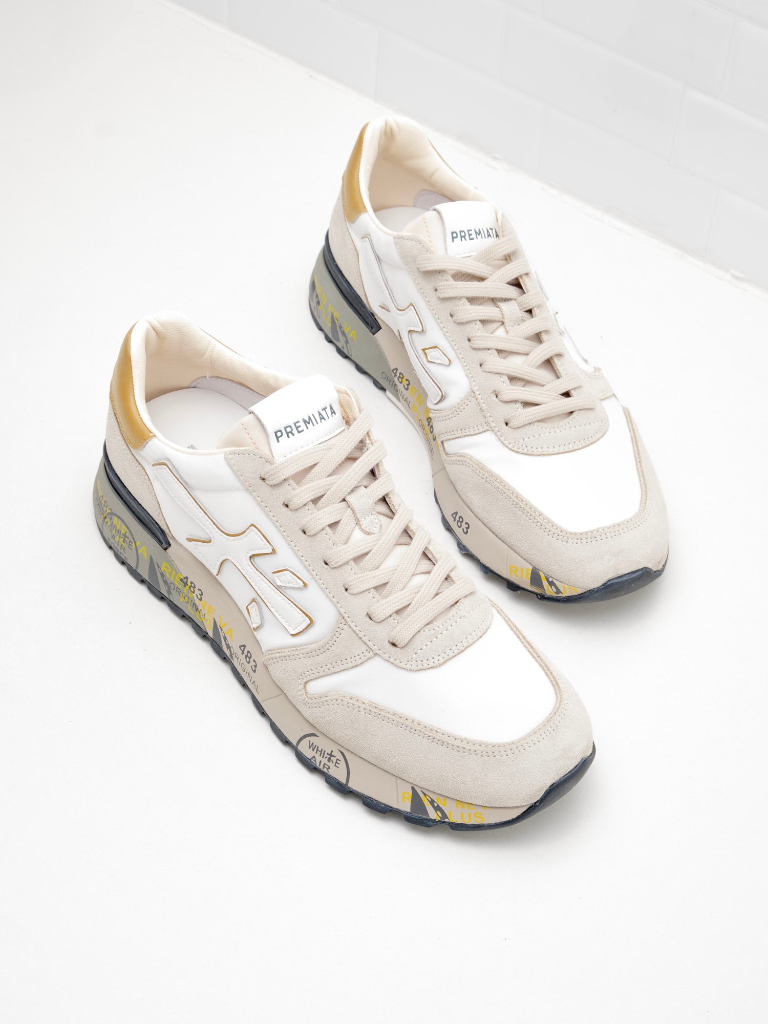 Premiata - Sneakers Mick white beige senape 