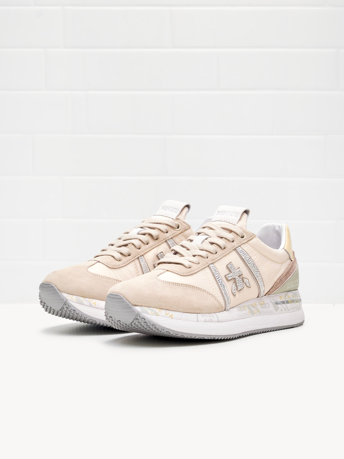 Premiata - Sneakers Connie Woman beige sand swarovski 