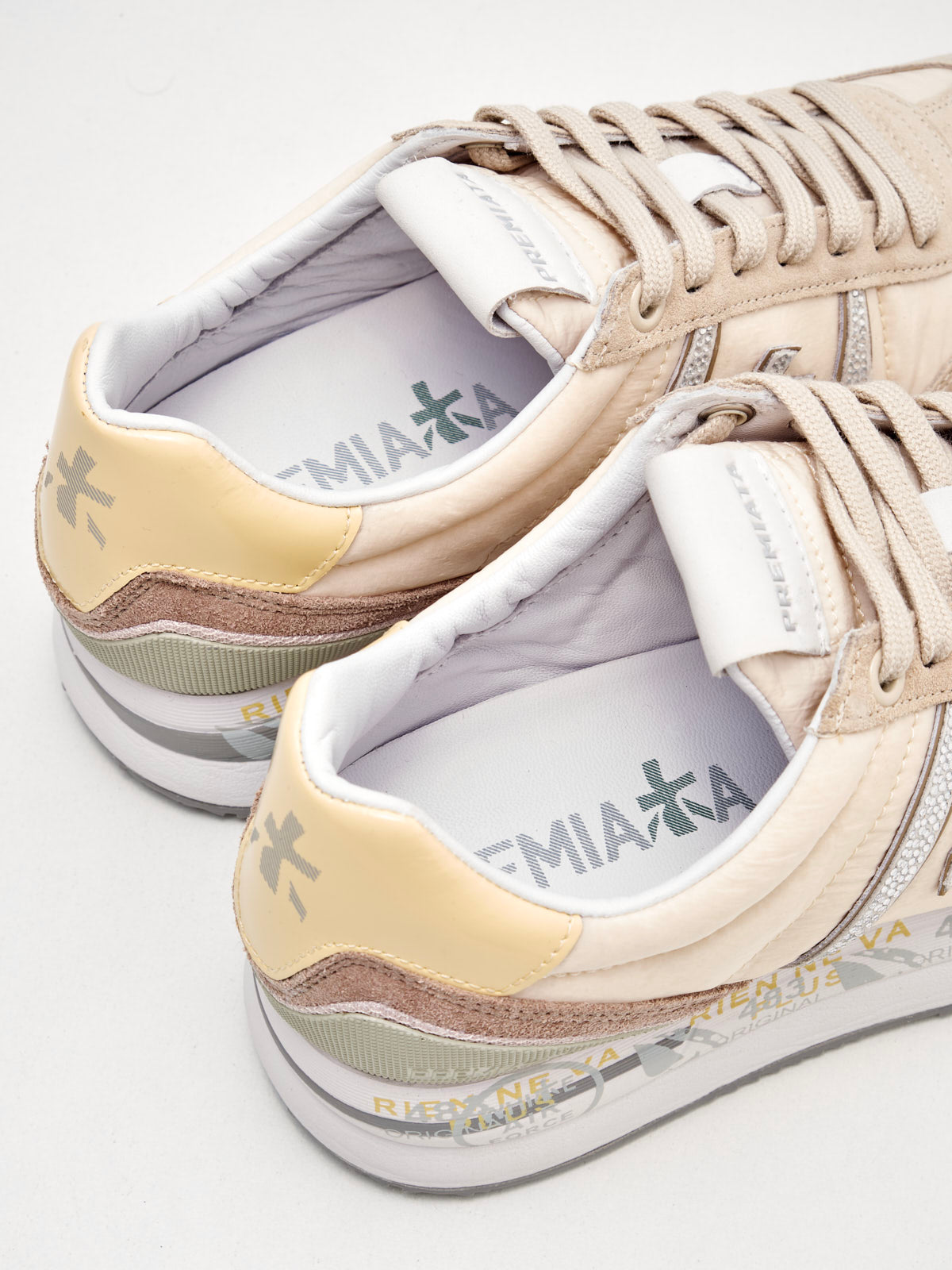 Premiata - Sneakers Connie Woman beige sand swarovski 