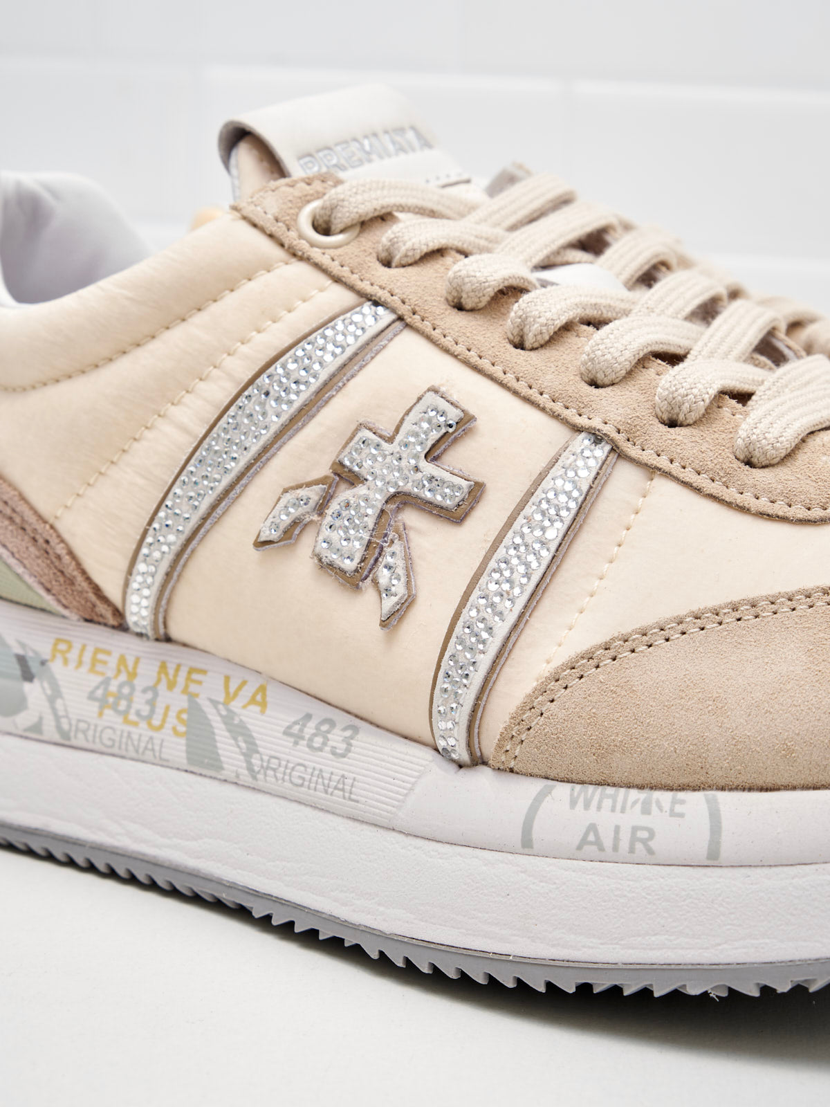 Premiata - Sneakers Connie Woman beige sand swarovski 