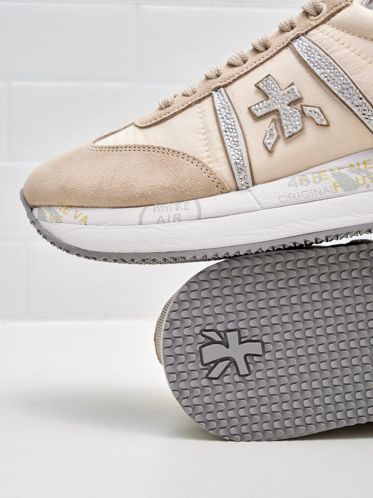 Premiata - Sneakers Connie Woman beige sand swarovski 