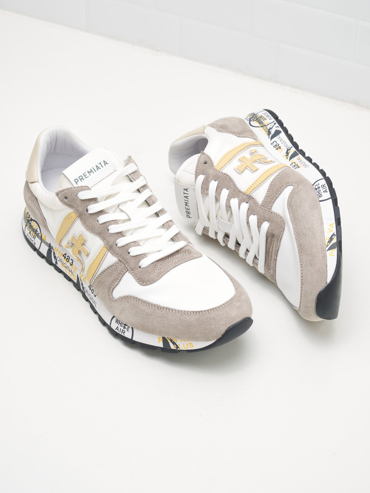 Premiata Eric Man white taupe