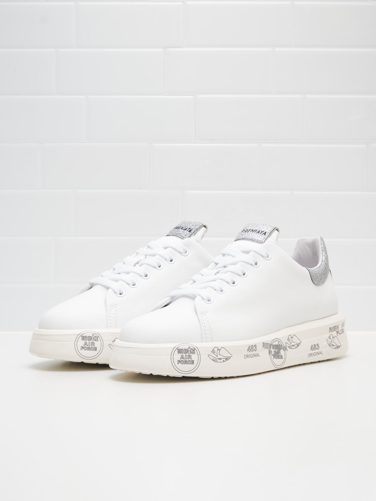 Premiata Belle Woman white glitter silver