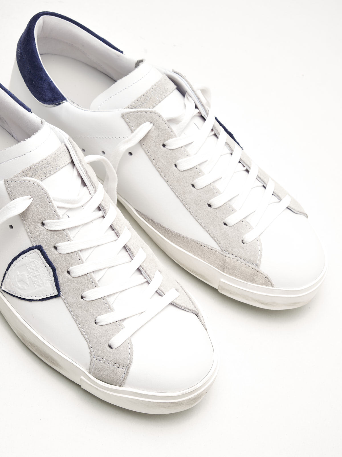 philippe model - Sneakers Uomo Paris Low Pelle Bianco Blu 