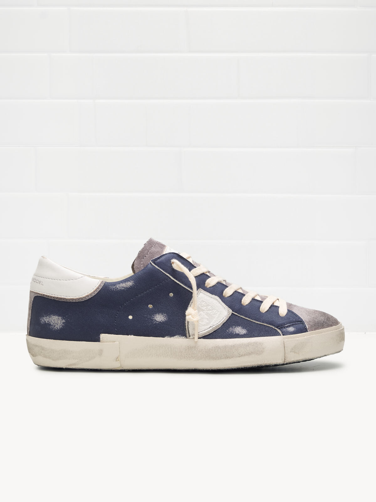 philippe model - Sneakers Uomo Paris Vintage Pelle Blu Grigio 
