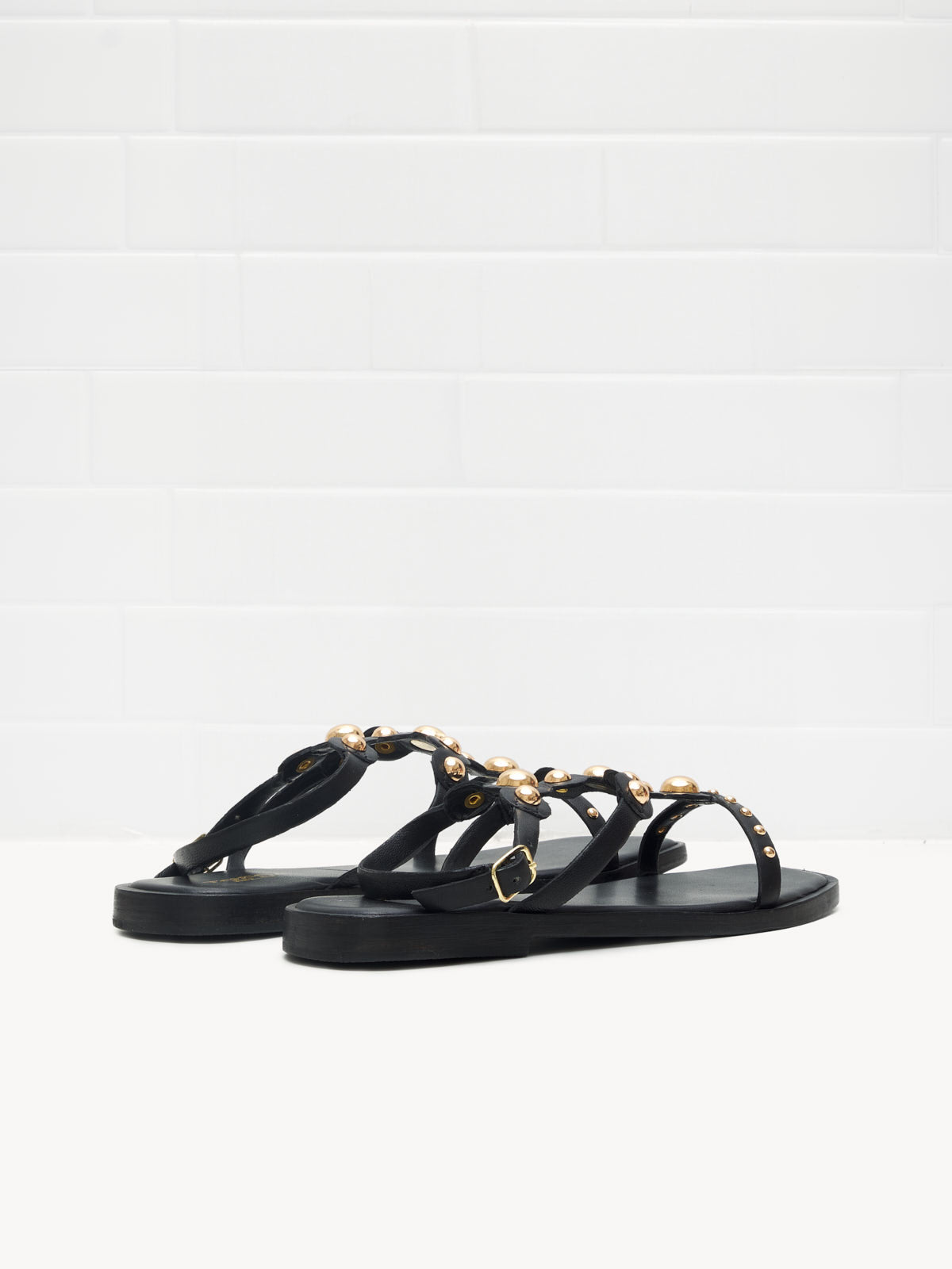 Tosca Blu - Sandali River Woman black gold studs 