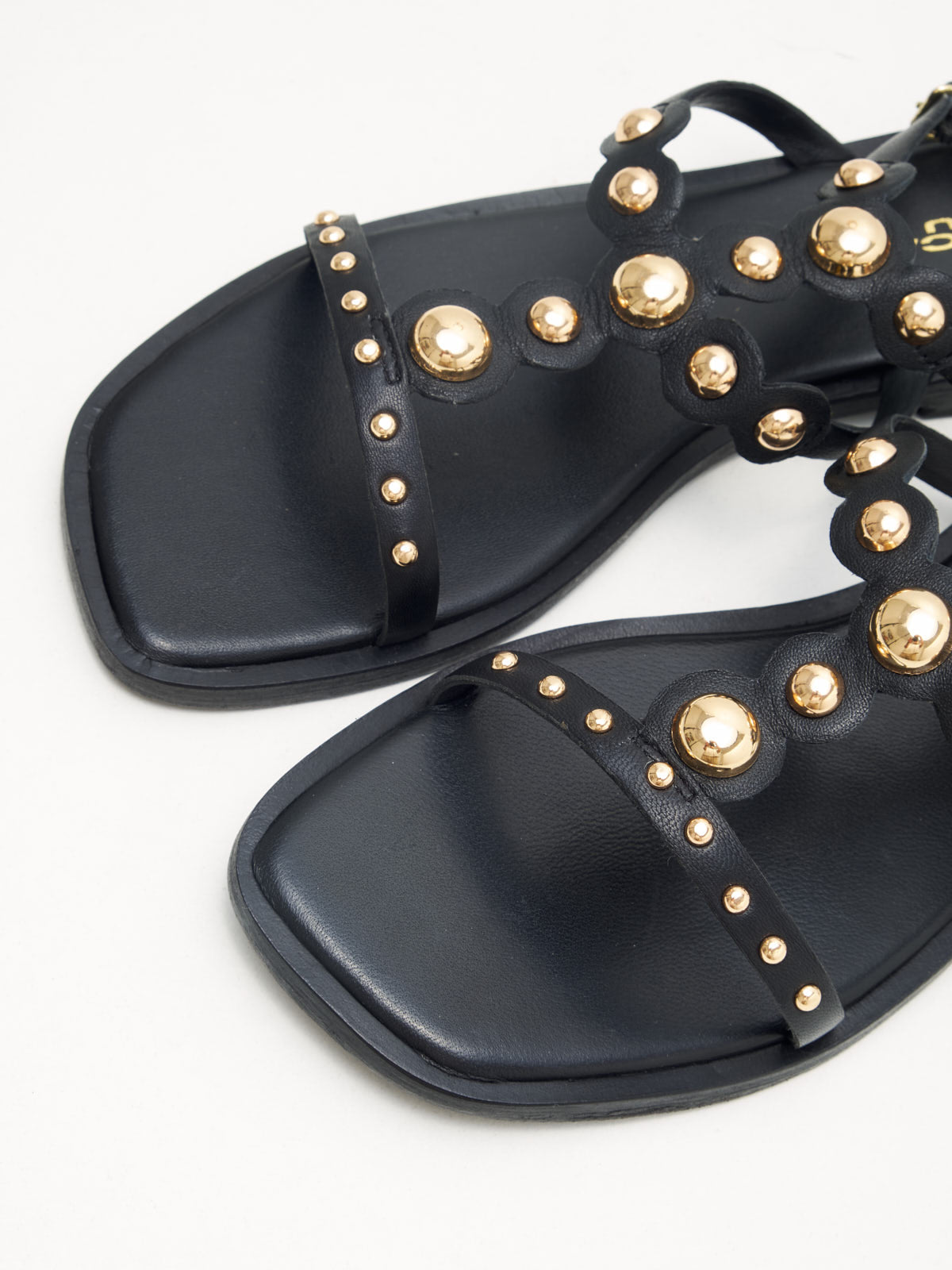 Tosca Blu - Sandali River Woman black gold studs 