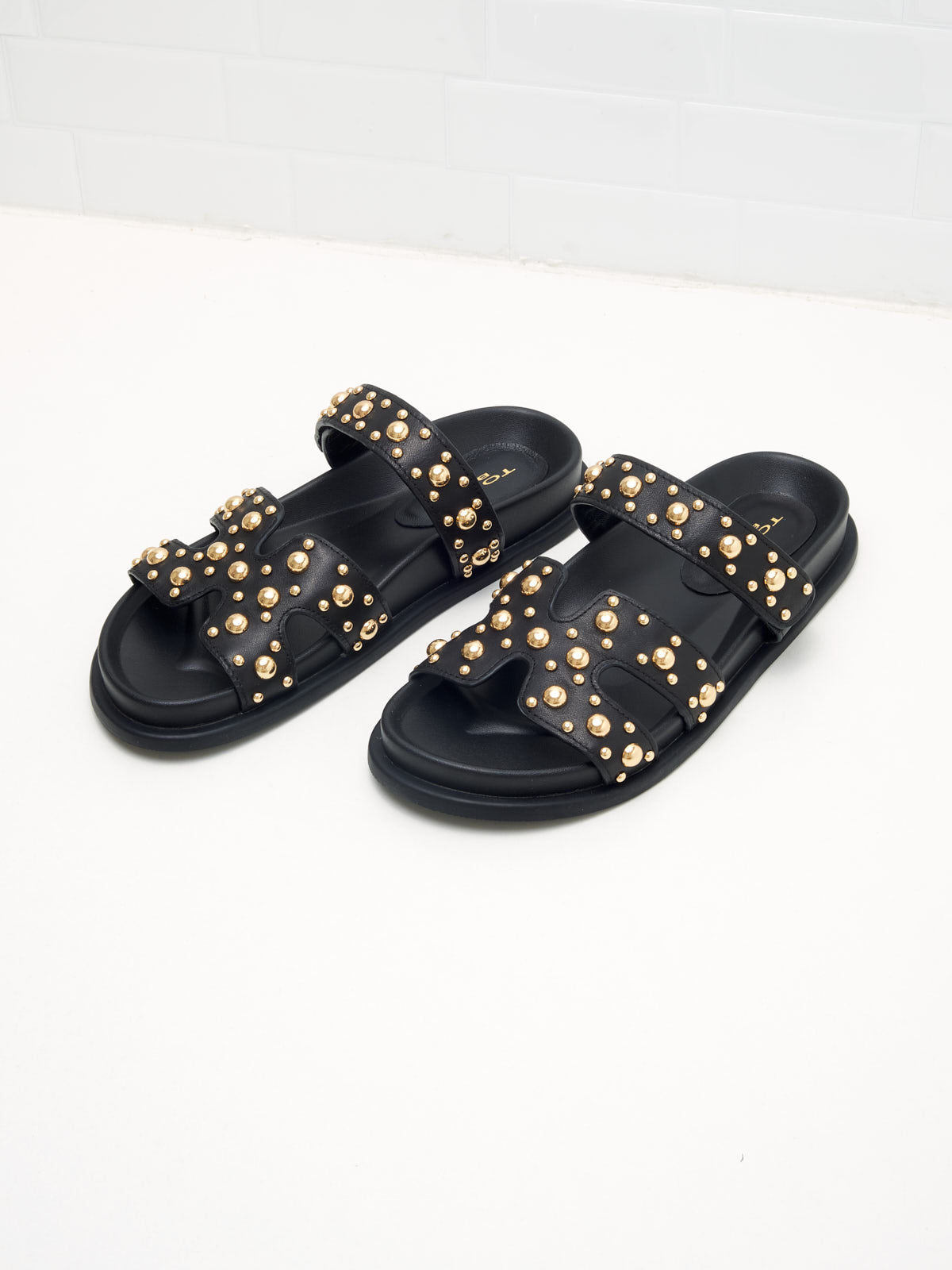 Tosca Blu - Slipper Woman black gold studs 