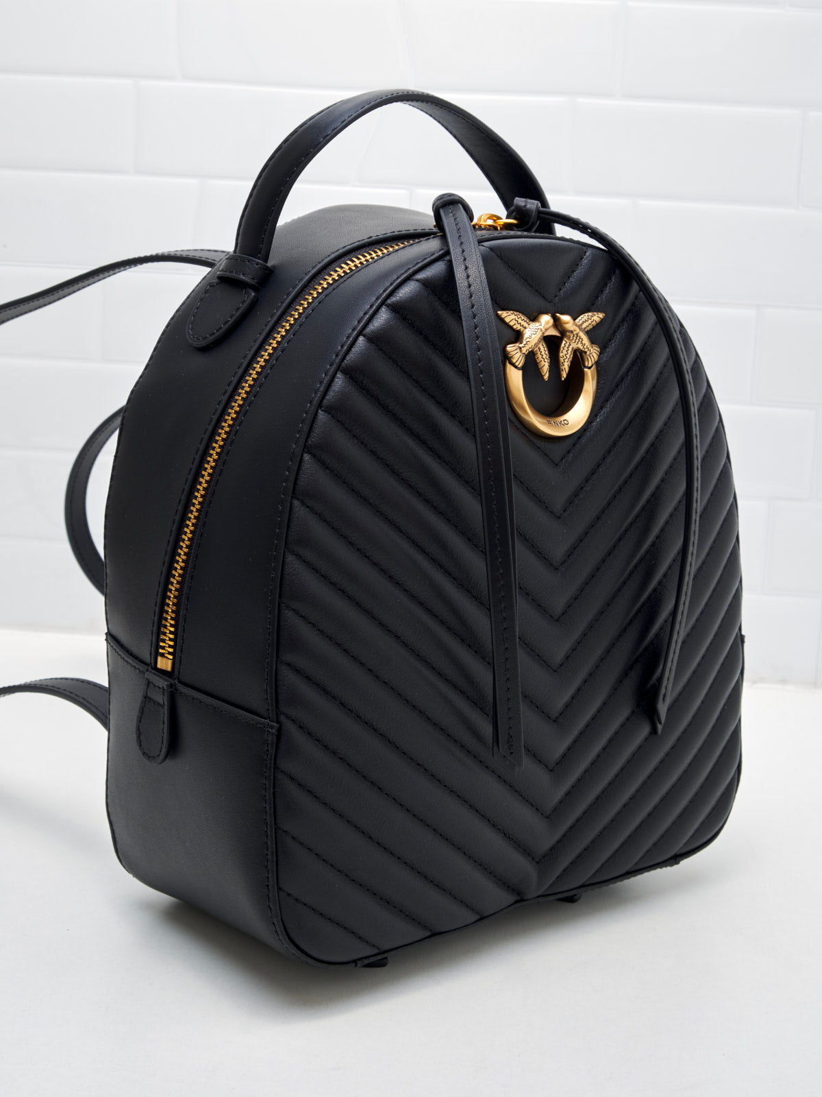 PINKO - Zainetto Love Backpack Black Gold 