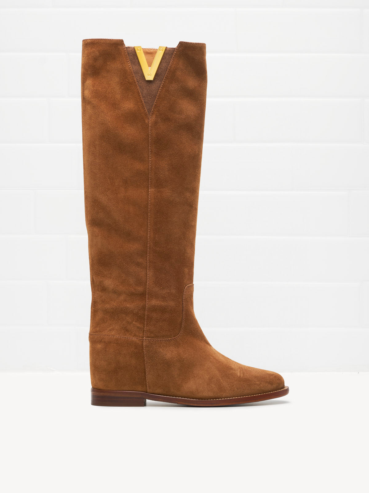 Via Roma 15 - Stivale Zeppa Woman V velour martora f.do cuoio 